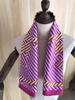 2019 módne elegantným prúžkom hodváb šatku 90*90 cm štvorcový šál ručne vyrobené roll zábal pre ženy lady doprava zadarmo