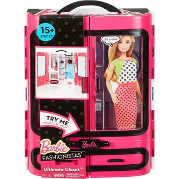 Pôvodné Barbie Fashionistas Ultimate Skriňa Prenosné Módne Hračka pre 3 až 8 Rokov