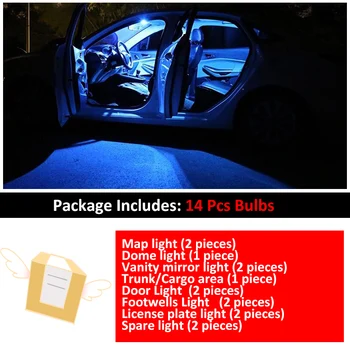 Vysoký Stupeň 14 X Led Auto Osvetlenie Interiéru Balík Kit Pre Toyota Rav4 RAV-4 2006 -2017 2018 2019 2020 Led Svetlo Interiéru Vozidla