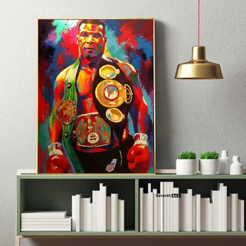 Boxerský Šampión Tyson Plagát, Graffiti, Street Art Plagát na Stenu Art Decor Maľovanie Tyson Obrázok Plátno Umenia pre Obývacia Izba Dekor