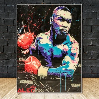 Boxerský Šampión Tyson Plagát, Graffiti, Street Art Plagát na Stenu Art Decor Maľovanie Tyson Obrázok Plátno Umenia pre Obývacia Izba Dekor