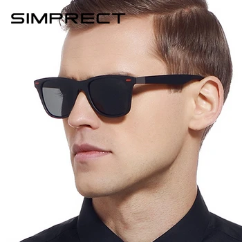 SIMPRECT Polarizované slnečné Okuliare Mužov 2021 Námestie slnečné Okuliare Retro Vintage Zrkadlo Anti-oslneniu Vodiča Slnečné Okuliare Pre Mužov Oculos
