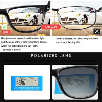 SIMPRECT Polarizované slnečné Okuliare Mužov 2021 Námestie slnečné Okuliare Retro Vintage Zrkadlo Anti-oslneniu Vodiča Slnečné Okuliare Pre Mužov Oculos