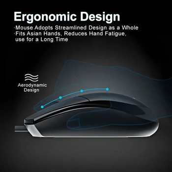 AULA M1 Drôtová Myš Optická USB Nabíjateľné Myši 1600 DPI Nové Svetlo Ergonomické Myši na Home Office Desktop, Notebook Mause