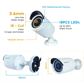 Irisolink HD 5MP H. 265 kamerový Systém 8CH DVR Súpravy 4PCS/8PCS Bezpečnostné Kamery IP67 Nightvision KAMEROVÝ Bezpečnostný Systém