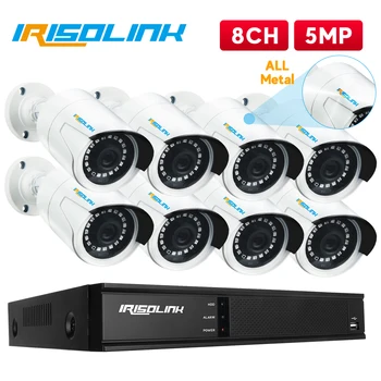 Irisolink HD 5MP H. 265 kamerový Systém 8CH DVR Súpravy 4PCS/8PCS Bezpečnostné Kamery IP67 Nightvision KAMEROVÝ Bezpečnostný Systém