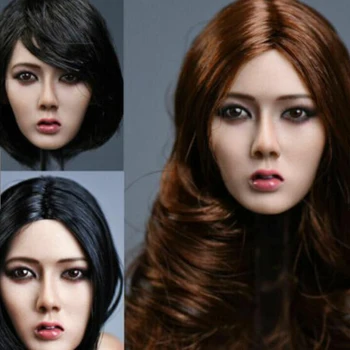 Na sklade 1/6 rozsahu YMTOYS Ázia Dievča Xiu Hlavu Sculpt Model, Dlhé/krátke vlasy uchytenie 12