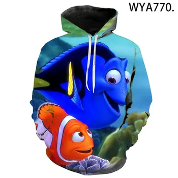 Hľadá sa Nemo 3D Vytlačené Hoodies Muži, Ženy, Deti Móda Pulóver s Dlhým Rukávom Chlapec Dievča Deti, Mikiny Streetwear Oblečenie