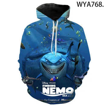 Hľadá sa Nemo 3D Vytlačené Hoodies Muži, Ženy, Deti Móda Pulóver s Dlhým Rukávom Chlapec Dievča Deti, Mikiny Streetwear Oblečenie