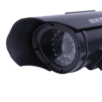 Praktické Vnútorné Vonkajšie Solárne Napájanie Figuríny Falošné Napodobňovanie Domov CCTV Kamera s LED Kontrolka