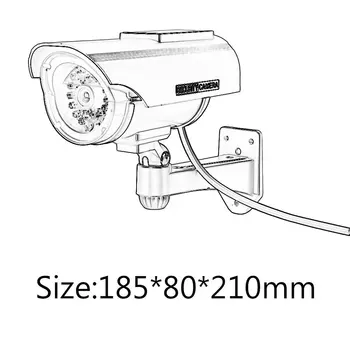 Praktické Vnútorné Vonkajšie Solárne Napájanie Figuríny Falošné Napodobňovanie Domov CCTV Kamera s LED Kontrolka