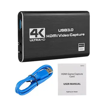 4K HDMI Hra Zachytiť Kartu USB3.0 1080P Zachytiť Kartu Zariadenie pre Vysielanie Živého Vysielania Nahrávanie Videa Pre Počítač, Notebook