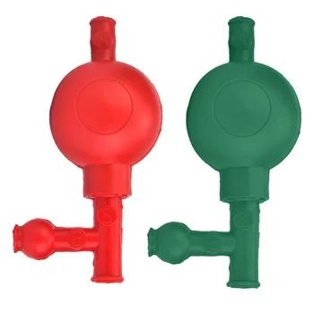Lab Gumy Sacie Žiarovka Bezpečné Tlak Kvantitatívne Pipety Výplň s 3 Ventily Červená/Zelená