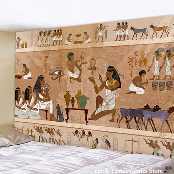 Žltá Starovekého Egypta Gobelín Stene Visia Staré Kultúry Vytlačené Hippie Egyptský Tapisérie Stenu Handričkou Domova Vintage Gobelín