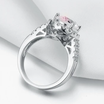 Utimtree Romantický Ružový Kryštál Zásnubné Prstene pre Milovníka Žien Striebro 925 Sterling Šperky Svadobný Prsteň s Kubický Zirkón Kameň