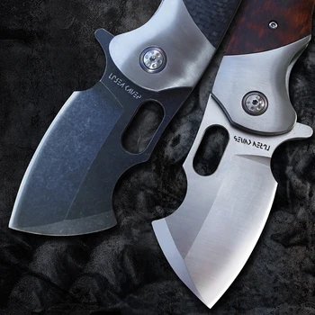 TUREN-Skladací nôž Damasku a DC53 Čepeľ Snakewood Rukoväť Camping Boj proti Lovu Prežitie Vrecku Skladacie Nože Boj