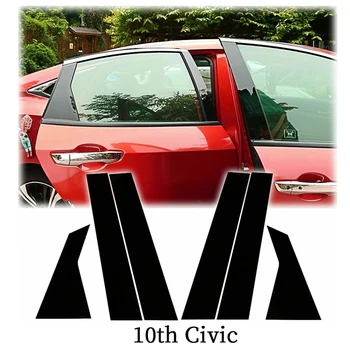 Pre Honda Civic 10. 2016-2020 Lesklej Čiernej Dvere, Okno Piliera Príspevky Kryt Výbava Nové