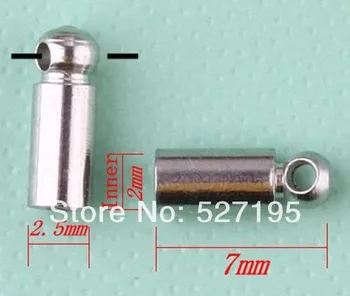 300pcs/veľa poniklovaná koncovky Pre 2 mm Kožené Kábel