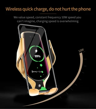 R3 Inteligentný Senzor Auto Bezdrôtové Nabíjanie Držiteľ 10W Rýchlo, Bezdrôtová Nabíjačka Pre iPhone 11 Pro Max Samsung Mobilný Telefón Držiak na Stojan