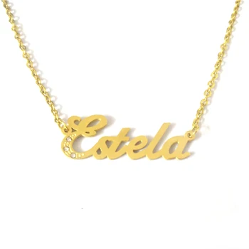 FairLadyHood Estela Vlastné Šperky Osobné Meno Náhrdelník Ženy Choker Priateľstvo Darček Na Mieru Rodinné Mená Náhrdelníky Mužov