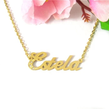 FairLadyHood Estela Vlastné Šperky Osobné Meno Náhrdelník Ženy Choker Priateľstvo Darček Na Mieru Rodinné Mená Náhrdelníky Mužov