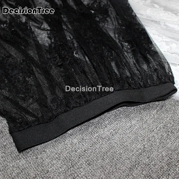 2021 ženy pol sklzu satén trim maxi čipky underskirt sklzu voľné elastický pás bielizeň black spodnička femme sukne