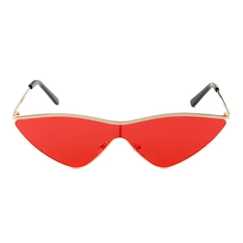 Mačka Očí, slnečné Okuliare Ženy Značky Dizajnér Slnečné Okuliare pre Ženy Jeden Kus Červenej Zrkadlo Retro slnečné Okuliare Módne Kovový Rám UV400