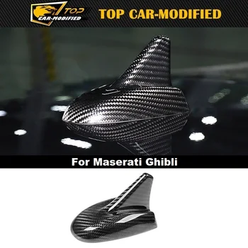 Doprava zadarmo Zabránilo poškriabaniu auto príslušenstvo, carbon fiber Shark Fin Antény Kryt Výbava pre Maserati Ghibli 2013 až
