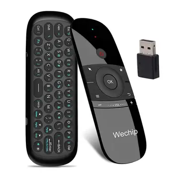 W1 2.4 G Bezdrôtová Klávesnica Vzduchu Myši Smart Remote Control pre Android TV Box PC Rechargeble Lietať Air Mouse Mini Bezdrôtovej Klávesnice