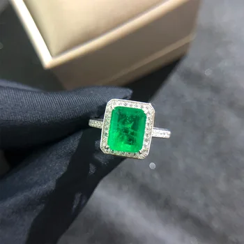 Wong Dážď Vintage 925 Sterling Silver Emerald Diamantov, Drahých Kameňov, Svadobné Zásnubný Prsteň Jemné Šperky Veľkoobchod Drop Shipping