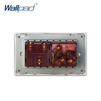 1 Gang 2 Cestu EÚ nemecká Zásuvka Wallpad Luxusný Biely PC Panel Wall Light Switch Kolískový Spínač 16A AC110~250V