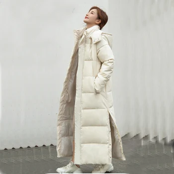 Hrubé dole bundu ženy s kapucňou nadol bunda winterr kabát kultiváciu morálky módne perinu s kapucňou, s hrúbkou 805