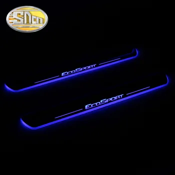 SNCN 4PCS Auto LED Dvere, Parapetné Pre Ford Ecosport 2013 - 2018 2019 Ultra-tenké Akryl Dynamické LED Vitajte Svetlo Šúchať Doska Pedál