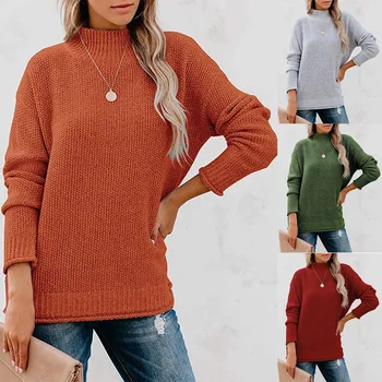2020 Jesenné a Zimné dámske Dlhý Rukáv kolo Krku Svetre Pulóver svetre pre ženy zimný sveter