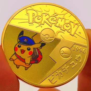 5 ks/Set Pokemon Pozlátené Pamätné Mince Zberateľské Umelecké Zbierky Dar Kovové Imitácia Antické Pokemon Zlaté Mince Medaila