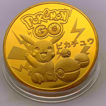 5 ks/Set Pokemon Pozlátené Pamätné Mince Zberateľské Umelecké Zbierky Dar Kovové Imitácia Antické Pokemon Zlaté Mince Medaila