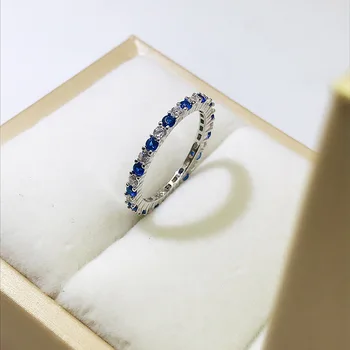 OEKDFN 925 Sterling Silver Ring Zafír, Rubín Emerald Vytvorené Moissanite Drahokam Svadobné Zásnubné Prstene Jemné Šperky