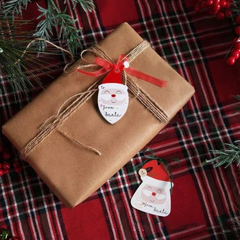 100ks Veselé Vianoce Značky Santa Claus Kraft Papier Karty Darček Štítok Značku Strany Prospech Visí Značky Vianočné Darčekové Balenie Domova