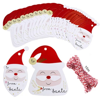 100ks Veselé Vianoce Značky Santa Claus Kraft Papier Karty Darček Štítok Značku Strany Prospech Visí Značky Vianočné Darčekové Balenie Domova