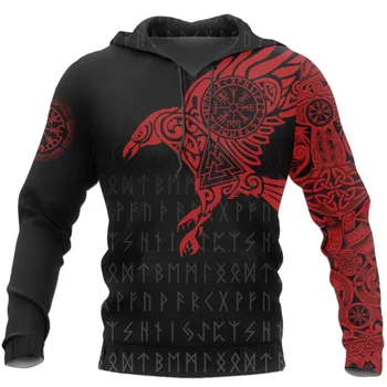 Viking - The Raven of Odin Tetovanie 3D Vytlačené Mužov hoodies Harajuku Módne Mikina s Kapucňou na Jeseň Unisex mikina s kapucňou sudadera hombre
