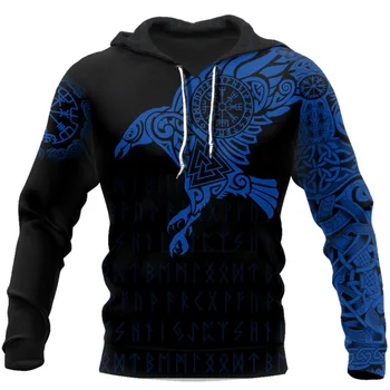 Viking - The Raven of Odin Tetovanie 3D Vytlačené Mužov hoodies Harajuku Módne Mikina s Kapucňou na Jeseň Unisex mikina s kapucňou sudadera hombre