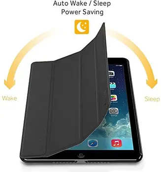 EasyAcc® Tablet pre iPad Vzduchu 1 Smart Cover with Stand Auto Spánku Wake-up pre Apple iPad Vzduchu iPad 5 Premium PU Kože, Čierny