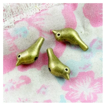 60pcs 7*16*6MM Antické Bronzové Retro malých vtákov, pôvab prívesok korálky časti príručky DIY šperky veľkoobchod perforácia zliatiny charms