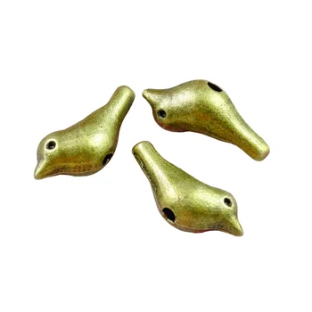 60pcs 7*16*6MM Antické Bronzové Retro malých vtákov, pôvab prívesok korálky časti príručky DIY šperky veľkoobchod perforácia zliatiny charms