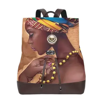 ALAZA žena batohy kožené tašky Afro Dievčatá Čierne Ženy vodotesný Batoh Mäkké PU veľké Školy dospievajúcich Dievčat Tašky cez Rameno