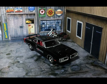 1/64 garáž továreň na sklade opravu domu, budovy model auta vozidla hračka zberné parkovisko scény na pozadí Západné Retro