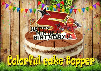 2 KS Ninjago Farebné Tortu mulčovače Happy Birthday Party Cartoon Dekorácie dodávky Strany Tortu vlajky Najlepší darček pre deti