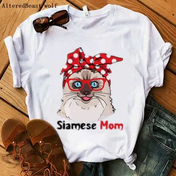 Shih Tzu Mama Psa Mama Bandana T-shirt Ženy Móda Harajuku Cartoon Vtipné Tričko Grafický O-Krku Oblečenie, Krátke Sleeve Tee Topy