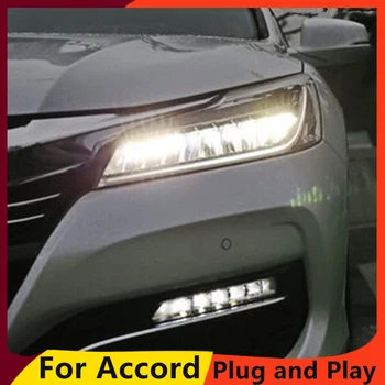 KOWELL auto styling pre Honda Accord 10. Svetlomety 2016 2017 LED High Beam LED Nízke svetlo Žlté Sústruženie Signál LED Bar