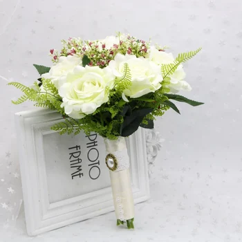 SexeMara svadobné burgundsko flanelové Rose Nevesta drží kvet svadba nevesta bridesmaid, rose svadobné fotografie rekvizity 10colourRr